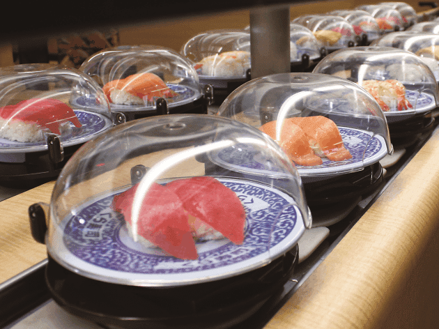100 yen conveyor belt sushi tokyo
