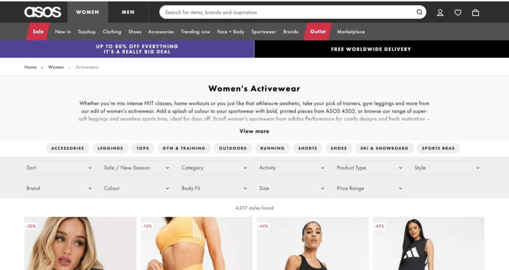 Asos activewear