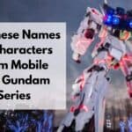 Japanese Names Of Characters From Mobile Suit Gundam Series