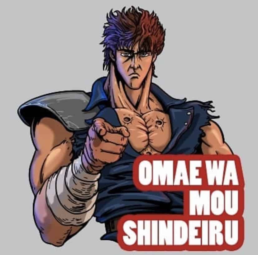 Omae wa mou перевод. Omae WA Mou shindeiru Nani. Omae WA Mou shindeiru. Omae WA Mou shindeiru Nani Мем. Omae WA Mou shindeiru на японском.