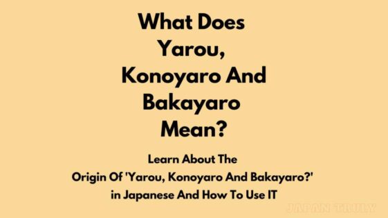 ¿Qué significan Yarou, Konoyaro y Bakayaro?