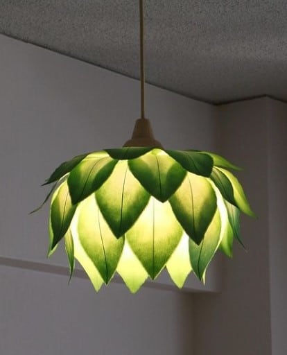 Hanging Forest Flower Lantern - Moss Green