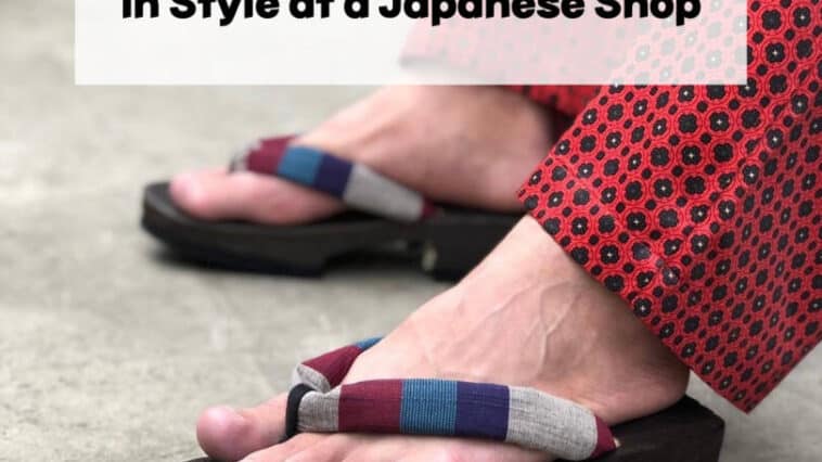在日本商店发现的江户凉鞋、100 年历史的江户凉鞋、传统江户凉鞋、可穿的江户凉鞋、日本的江户凉鞋